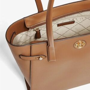 Michael Kors Tan Leather Tote with Gold Emblem